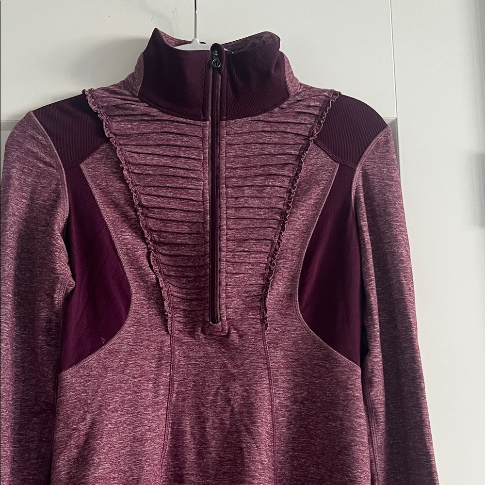 lululemon athletica Burgundy/purple Long Sleeve Athletic top- front zip